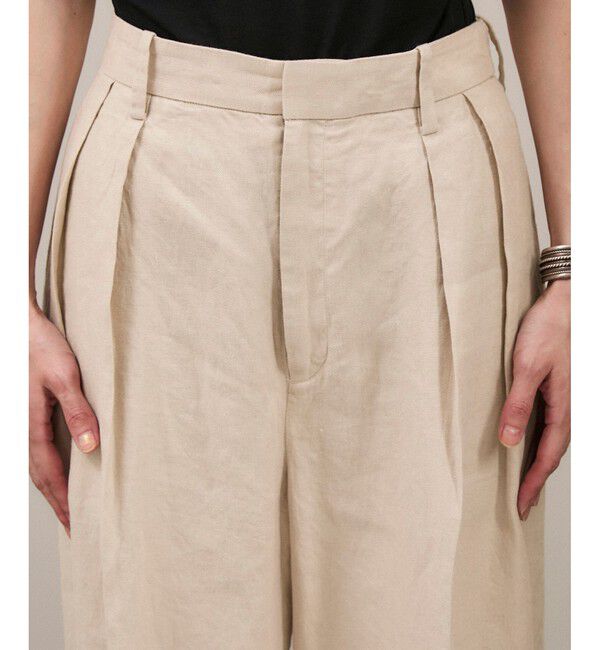 SALON adam et rope'「リネンツイルタックパンツ」|スラックス|