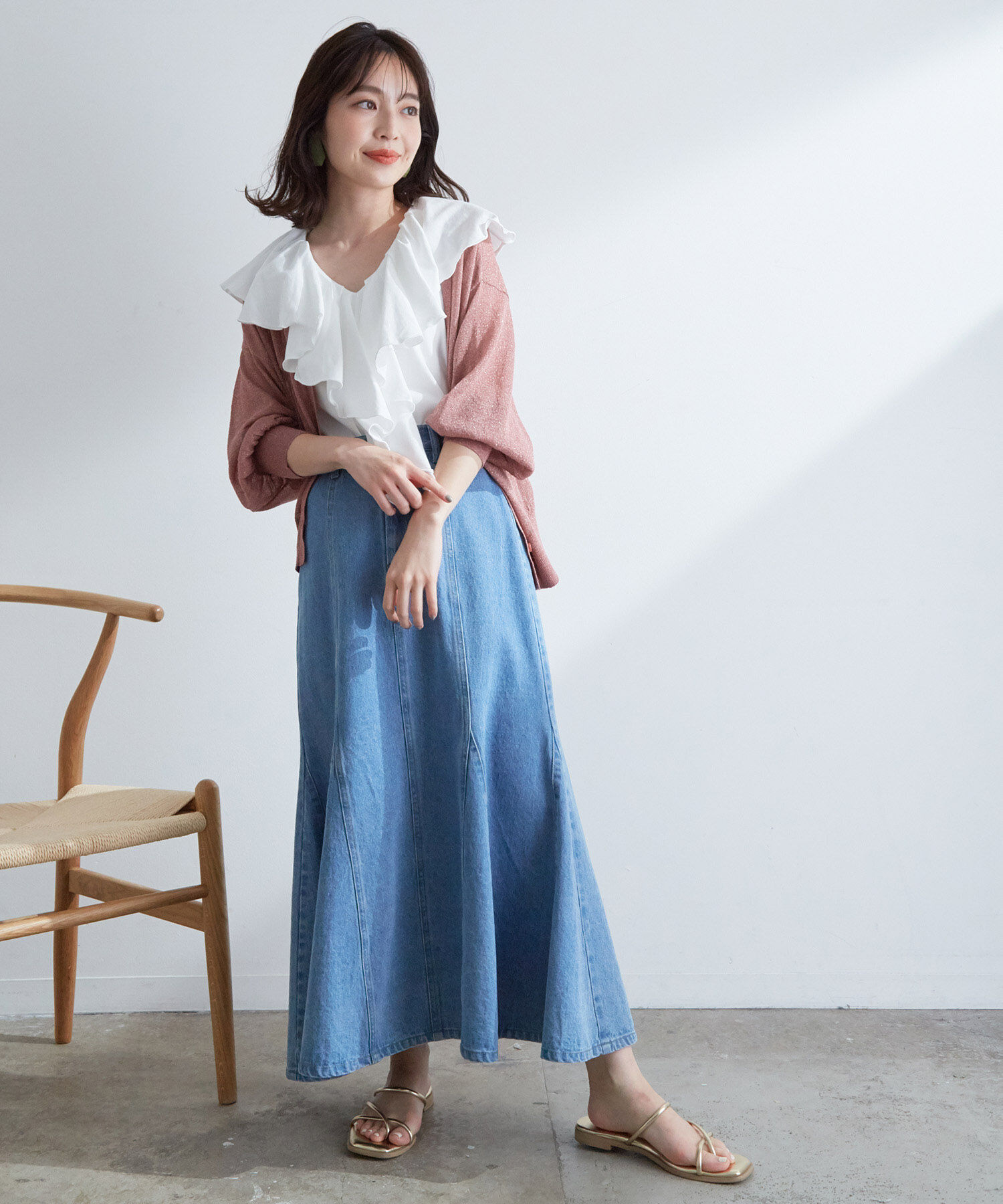 VIS「フリルカラーカットソートップス」|Tシャツ・カットソー|