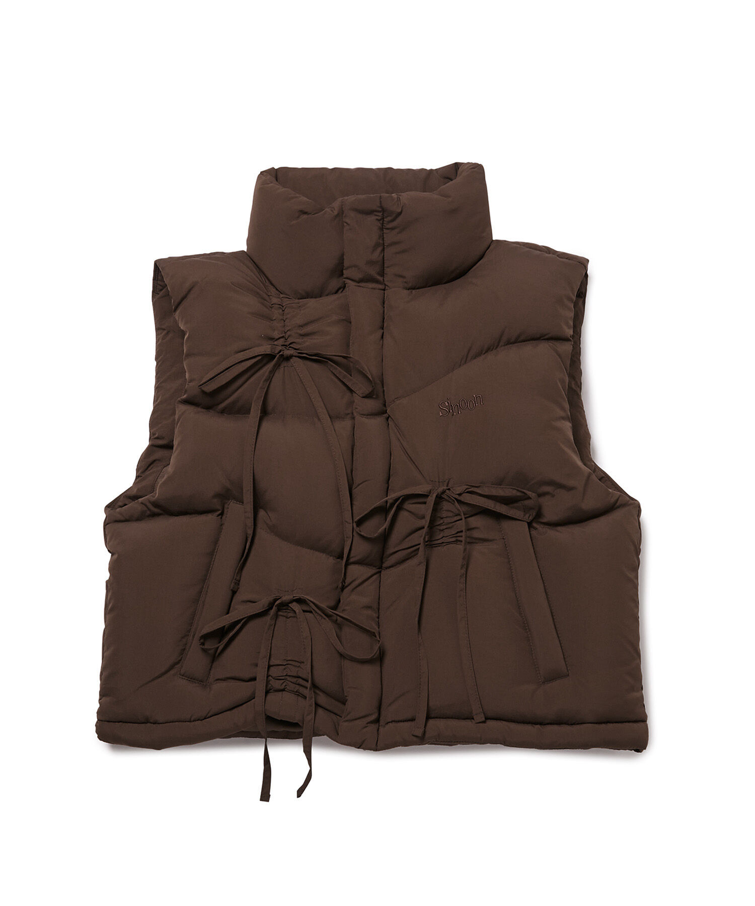 VIS「【韓国人気ブランド/sinoon】リボンディテールダウンベスト」|ダウン|