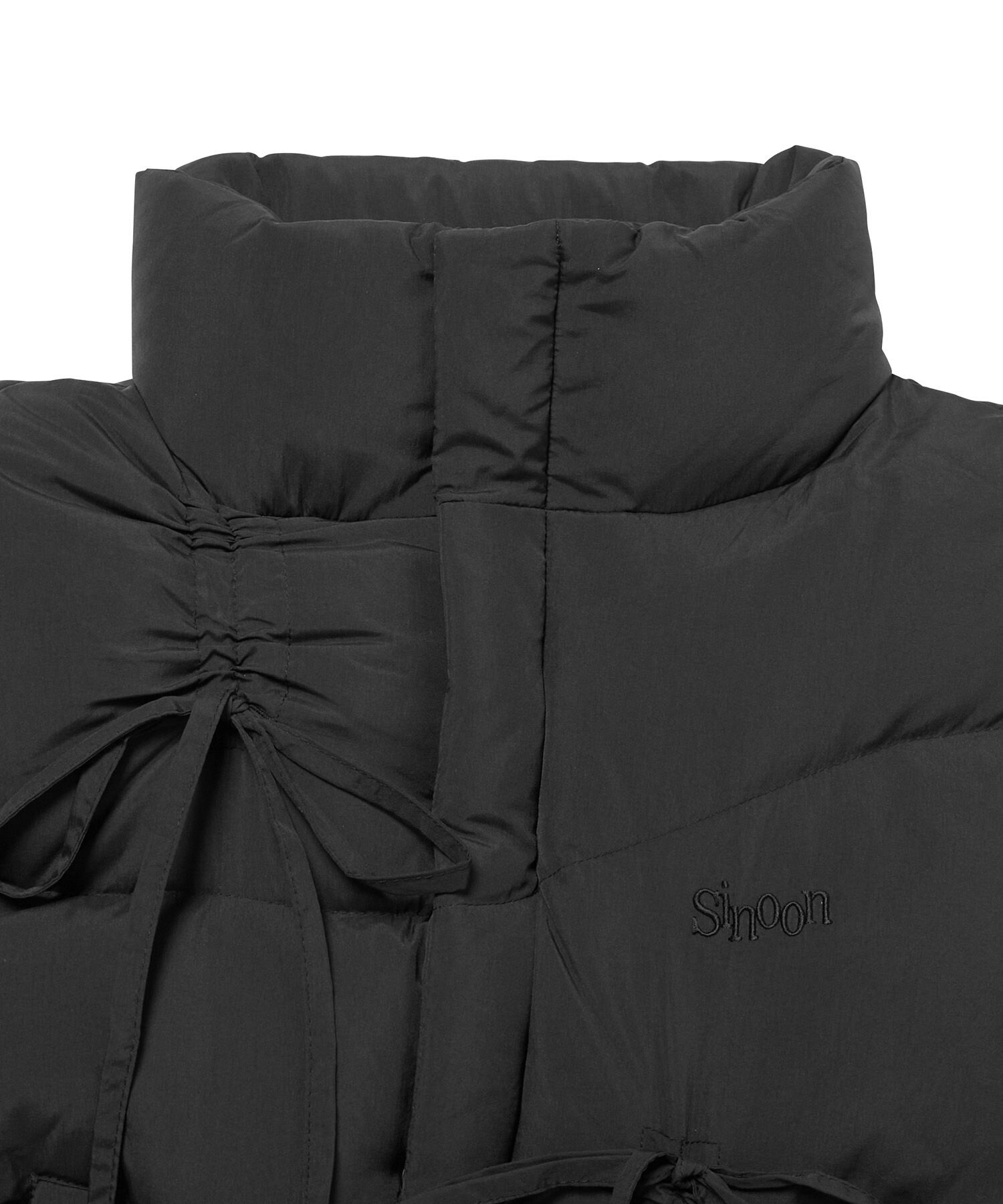 VIS「【韓国人気ブランド/sinoon】リボンディテールダウンベスト」|ダウン|