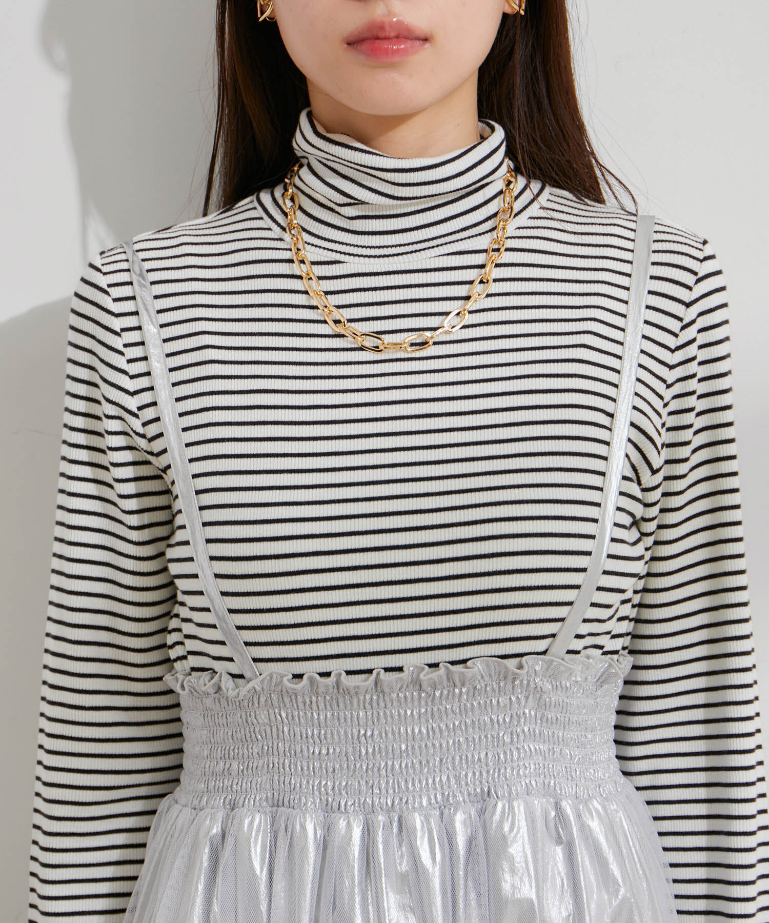 VIS「【2WAY】メタリック重ねチュールワンピース【洗える】」|ワンピース|