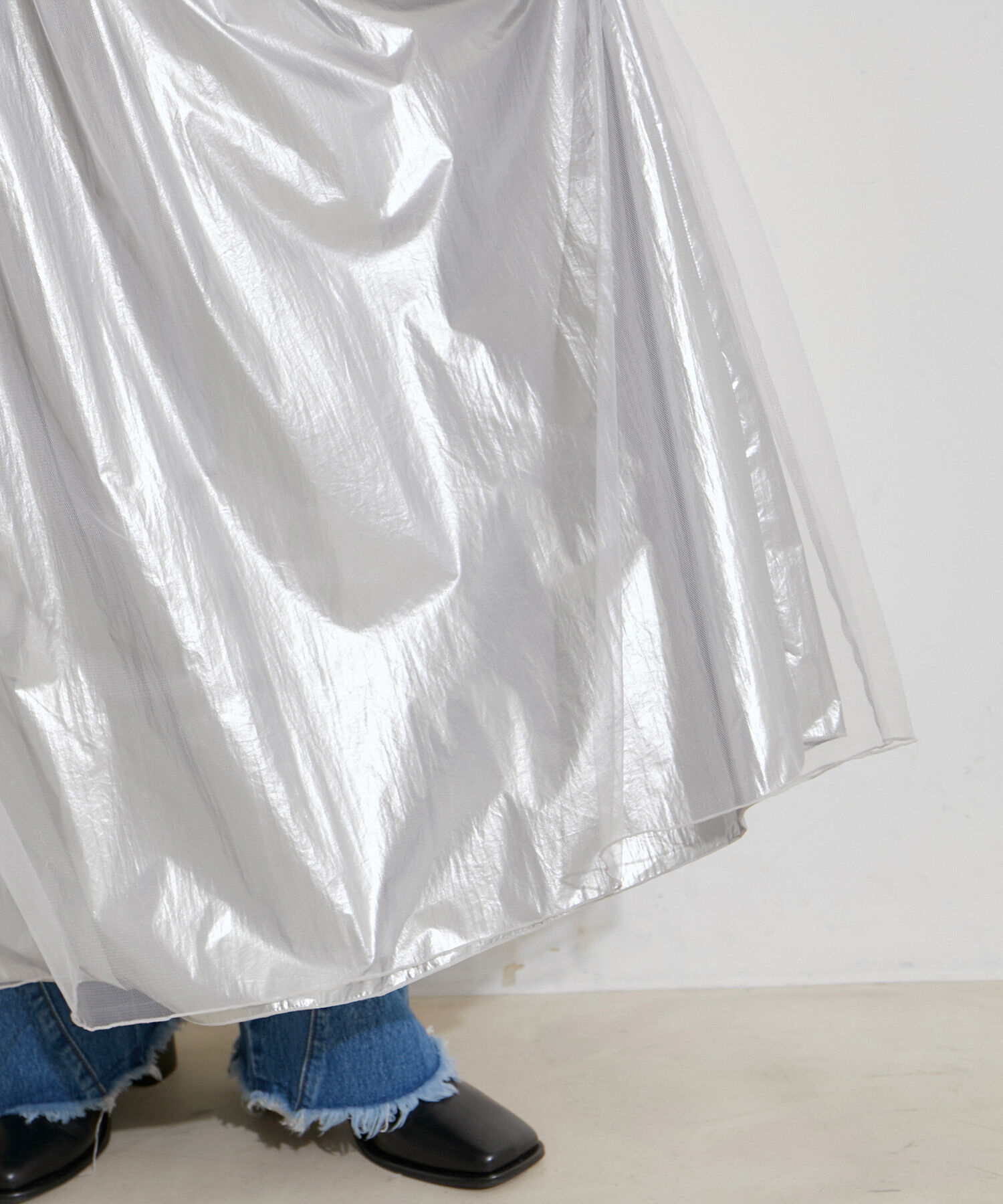 VIS「【2WAY】メタリック重ねチュールワンピース【洗える】」|ワンピース|