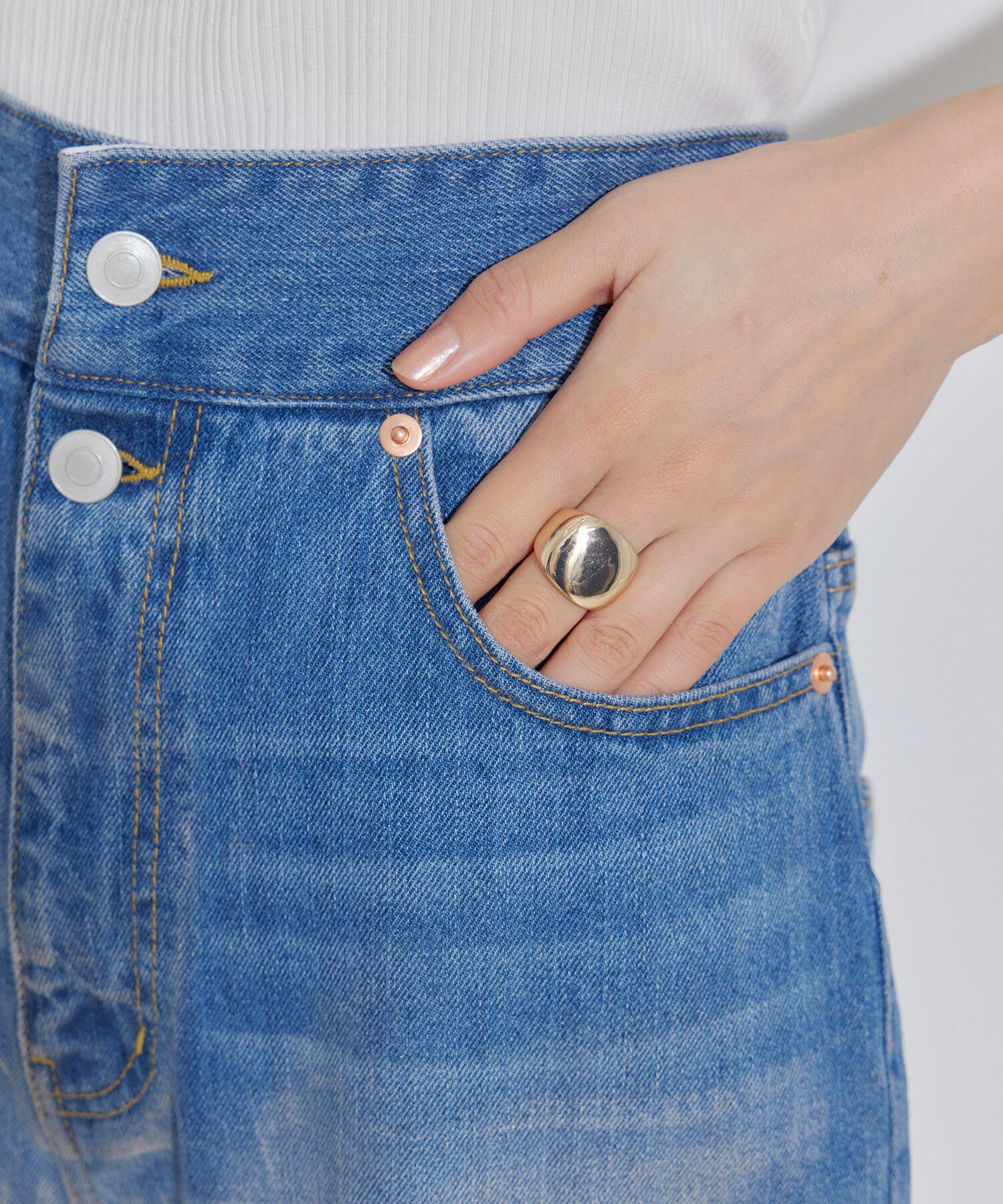 VIS「折り返しフレア箔デニム」|デニム|