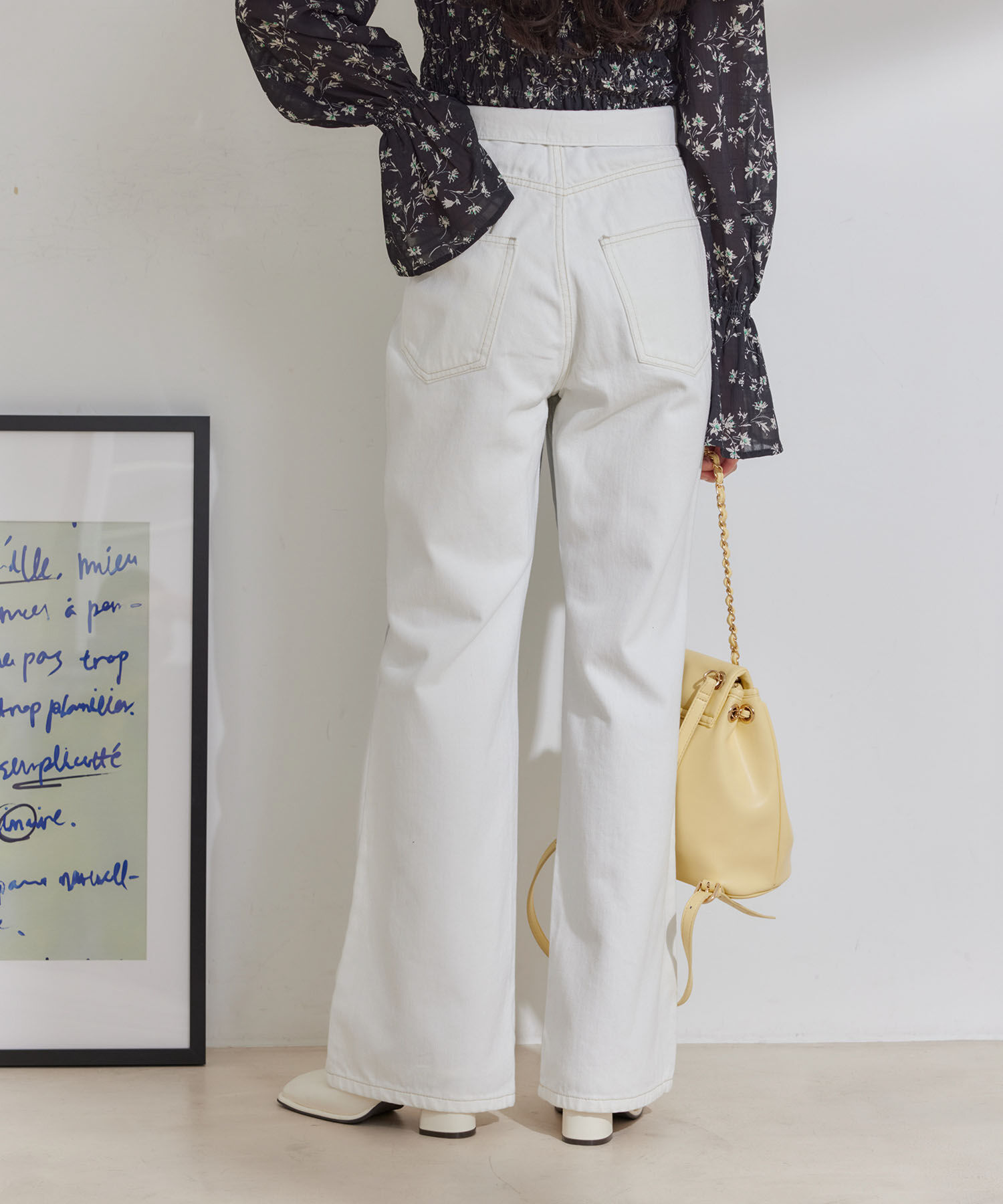 VIS「折り返しフレア箔デニム」|デニム|