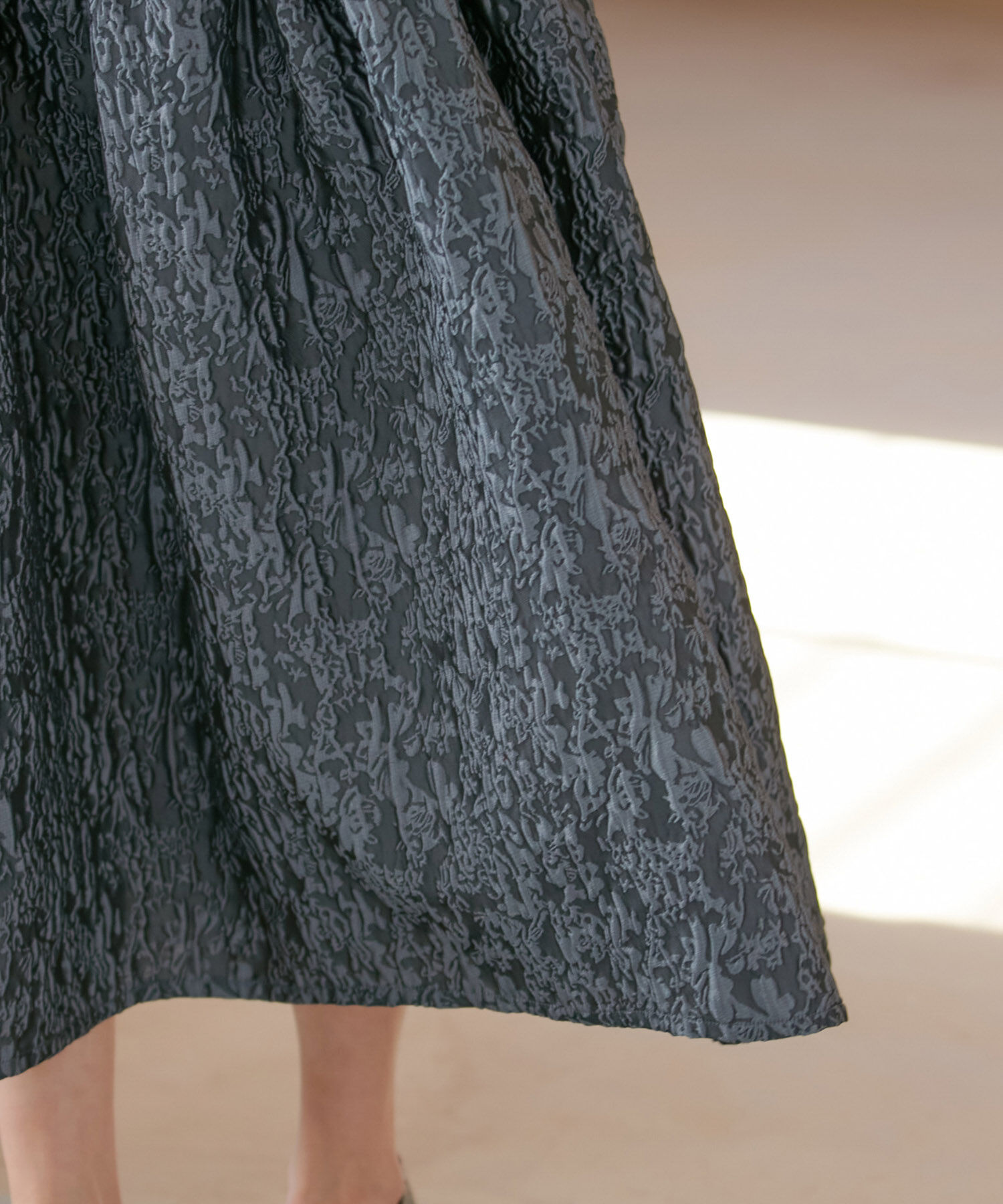 VIS「【VISDRESS】ふくれジャガードフレアワンピース【洗える】」|ワンピース|