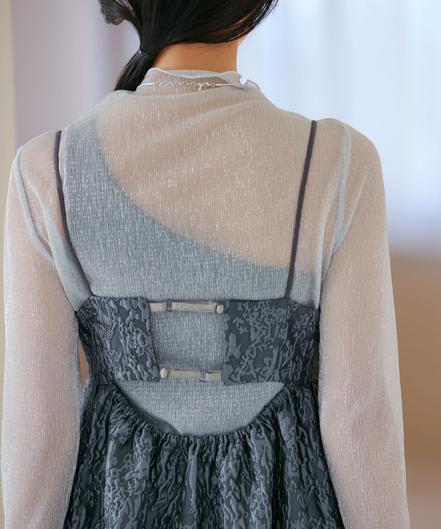 VIS「【VISDRESS】ふくれジャガードフレアワンピース【洗える】」|ワンピース|