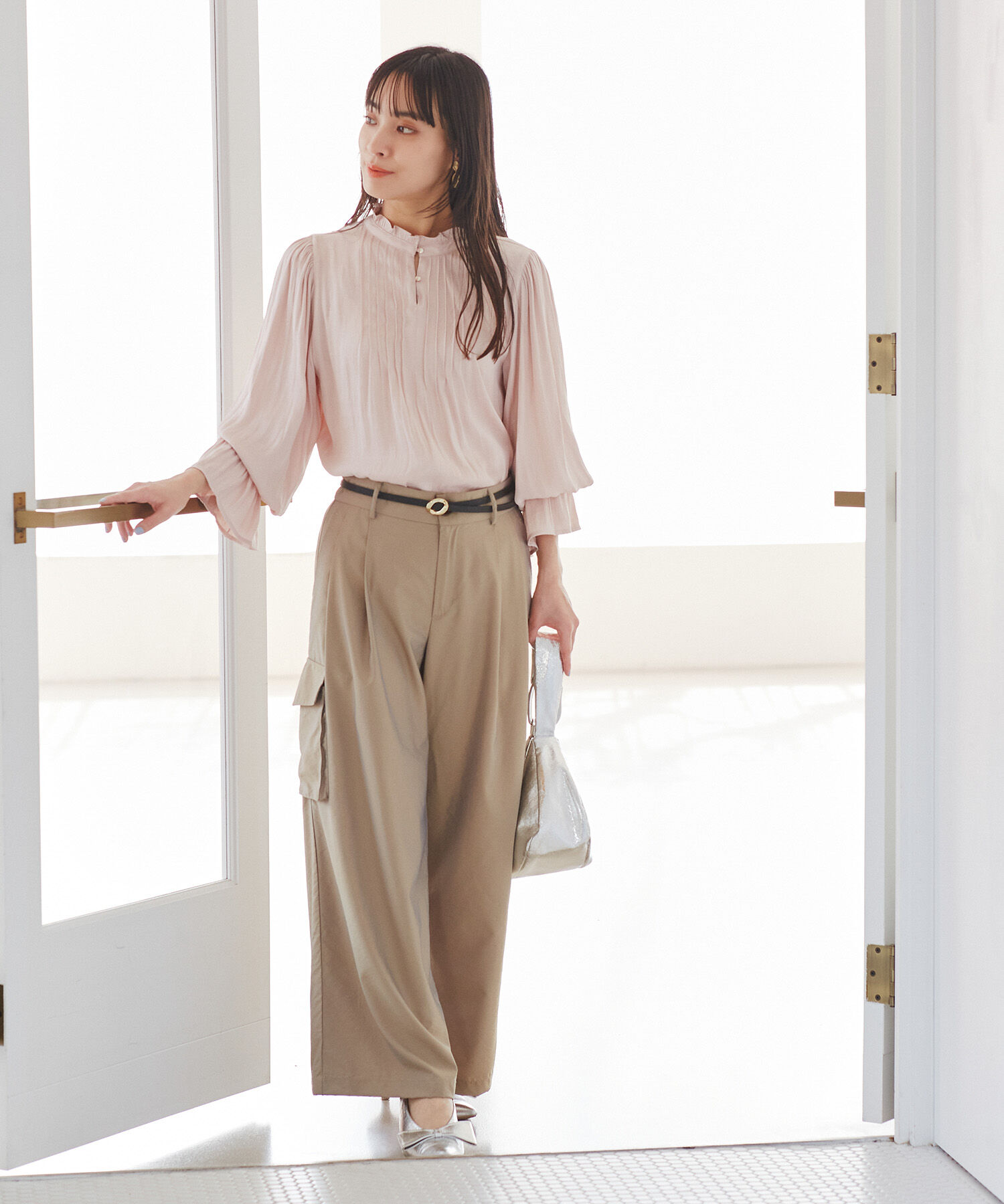 VIS「【前後2WAY】割繊ピンタックブラウス【洗える】」|シャツ・ブラウス|