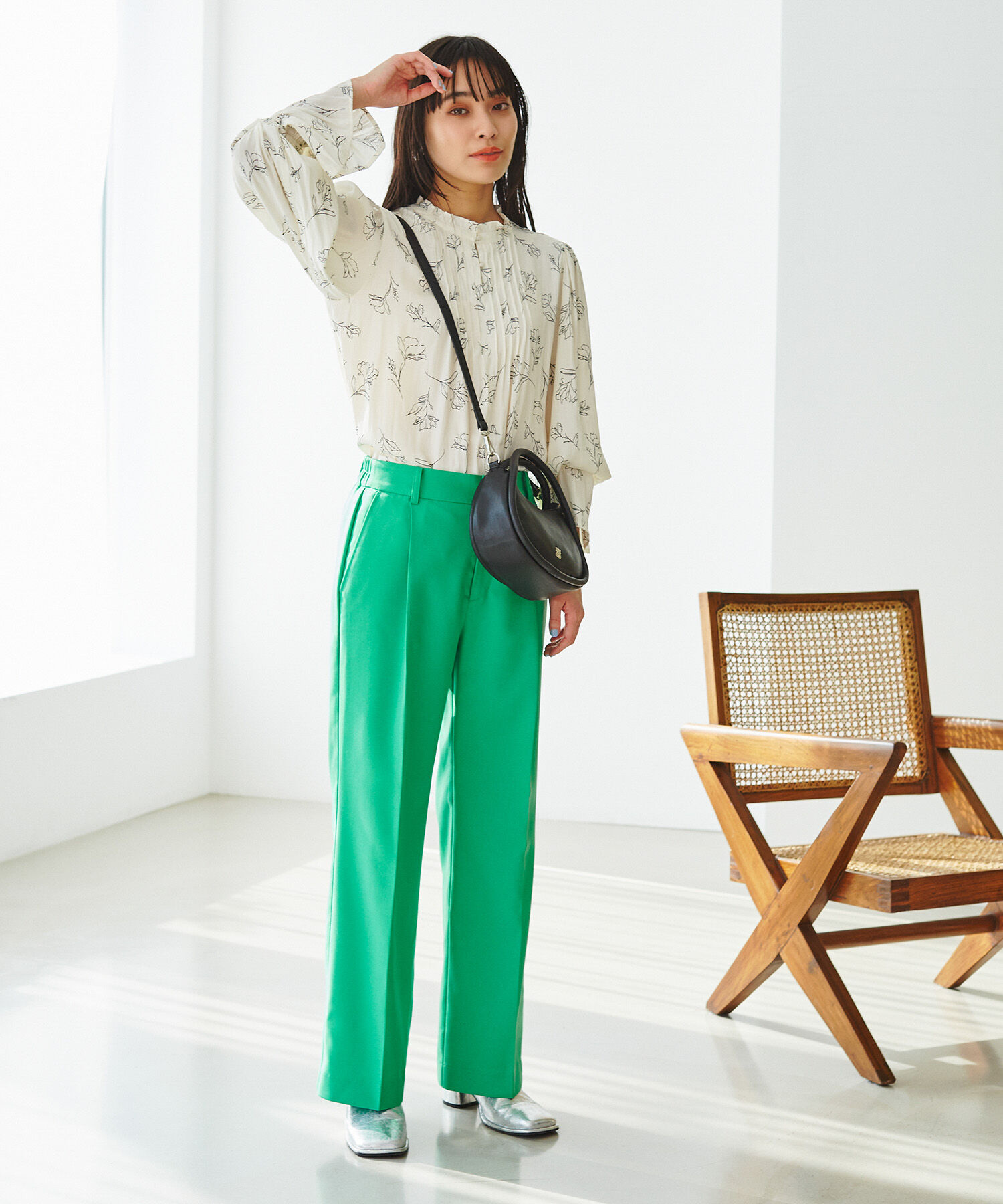 VIS「【前後2WAY】割繊ピンタックブラウス【洗える】」|シャツ・ブラウス|