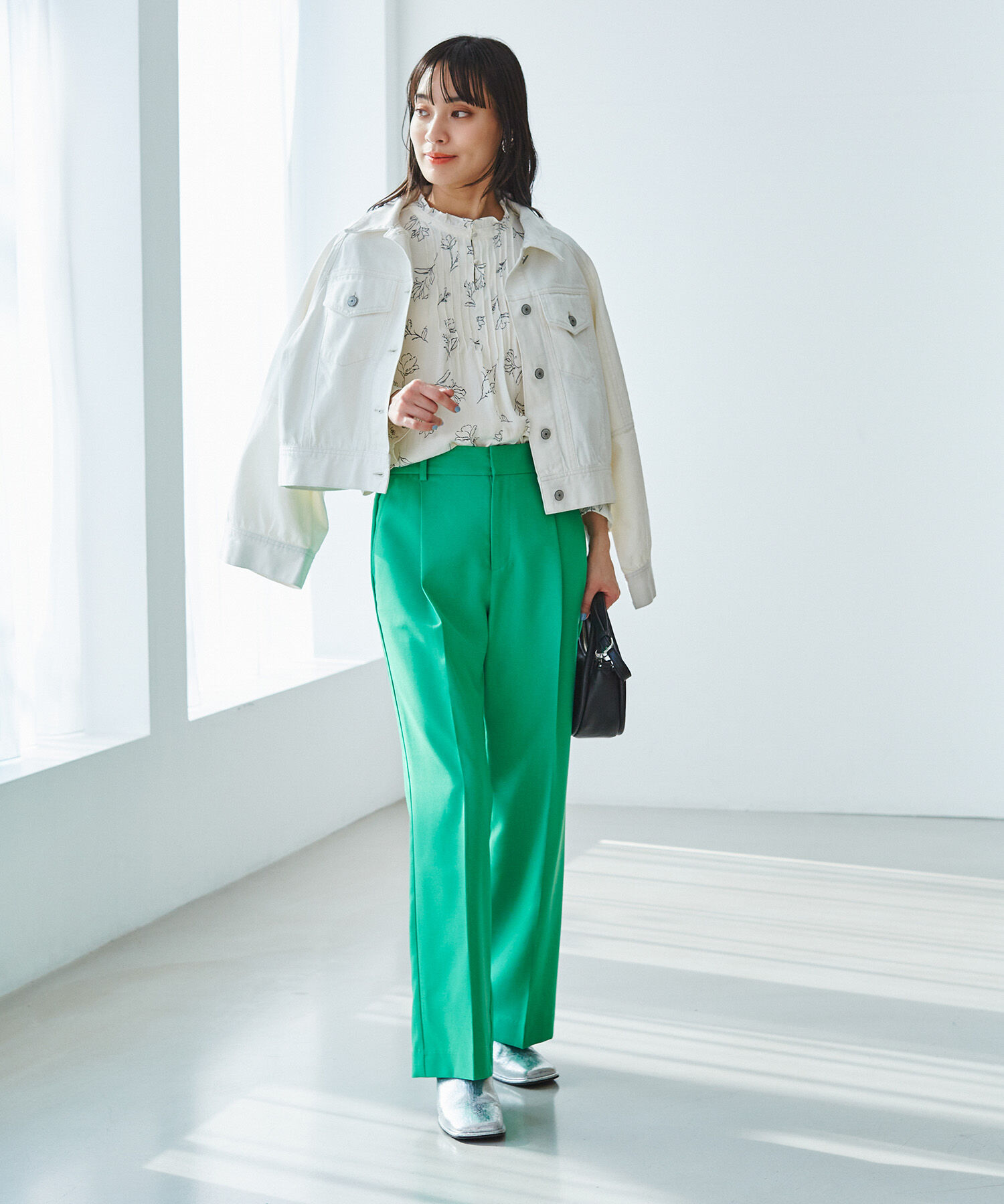 VIS「【前後2WAY】割繊ピンタックブラウス【洗える】」|シャツ・ブラウス|