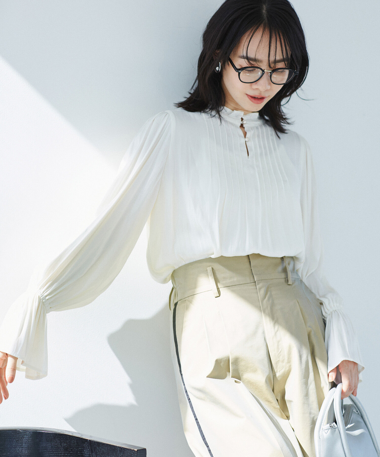 VIS「【前後2WAY】割繊ピンタックブラウス【洗える】」|シャツ・ブラウス|