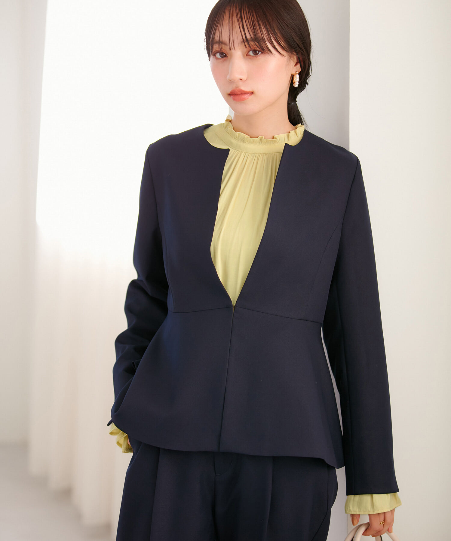 VIS「【前後2WAY】割繊ピンタックブラウス【洗える】」|シャツ・ブラウス|