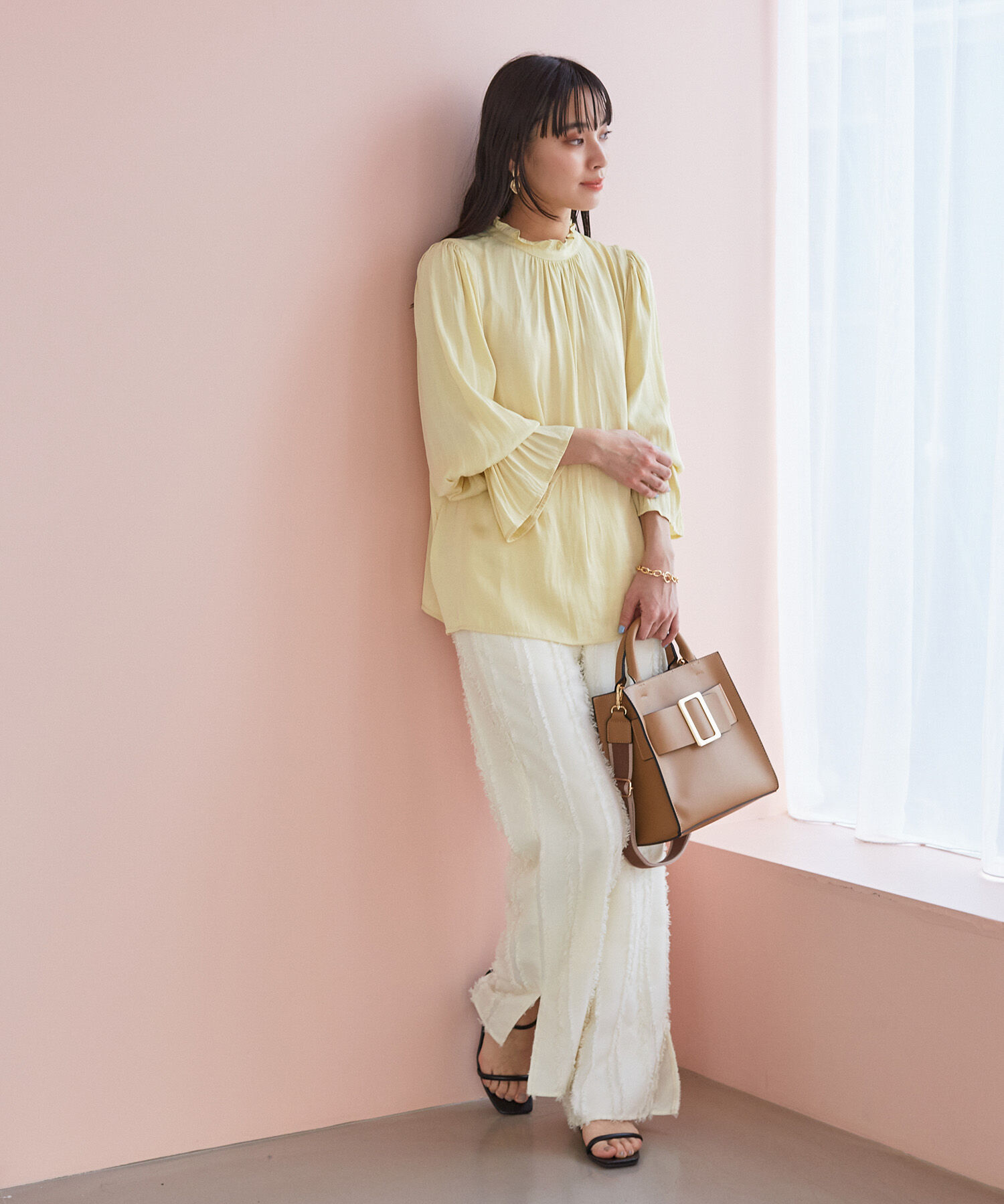 VIS「【前後2WAY】割繊ピンタックブラウス【洗える】」|シャツ・ブラウス|