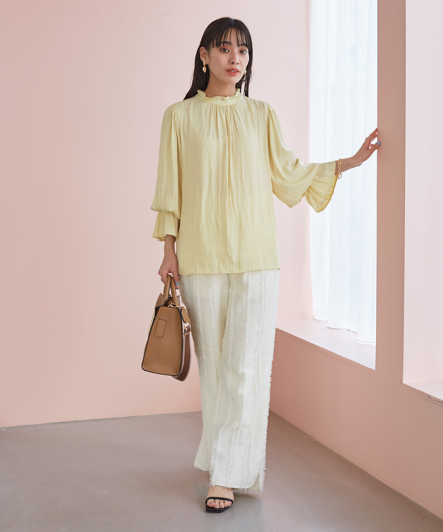 VIS「【前後2WAY】割繊ピンタックブラウス【洗える】」|シャツ・ブラウス|