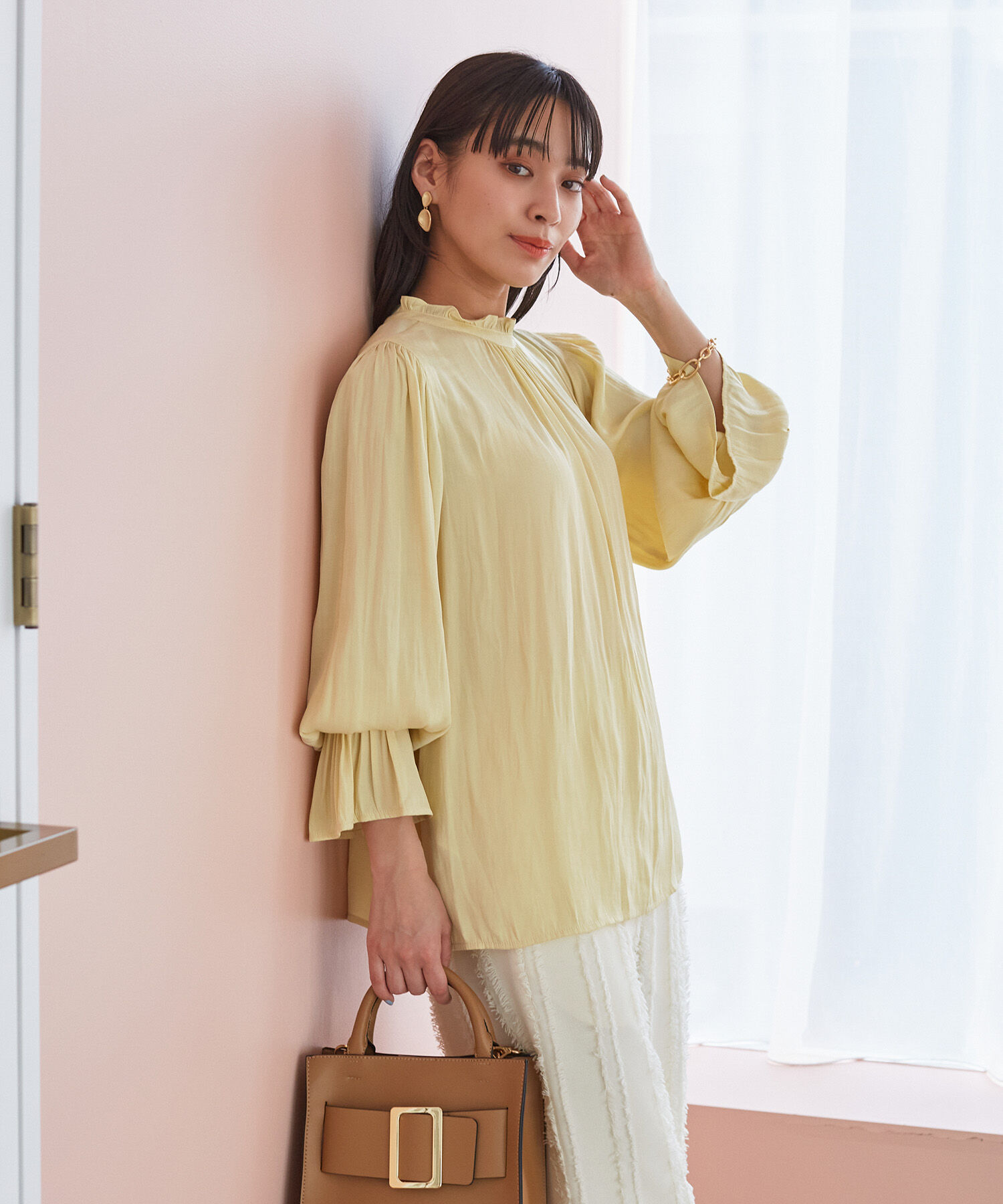 VIS「【前後2WAY】割繊ピンタックブラウス【洗える】」|シャツ・ブラウス|