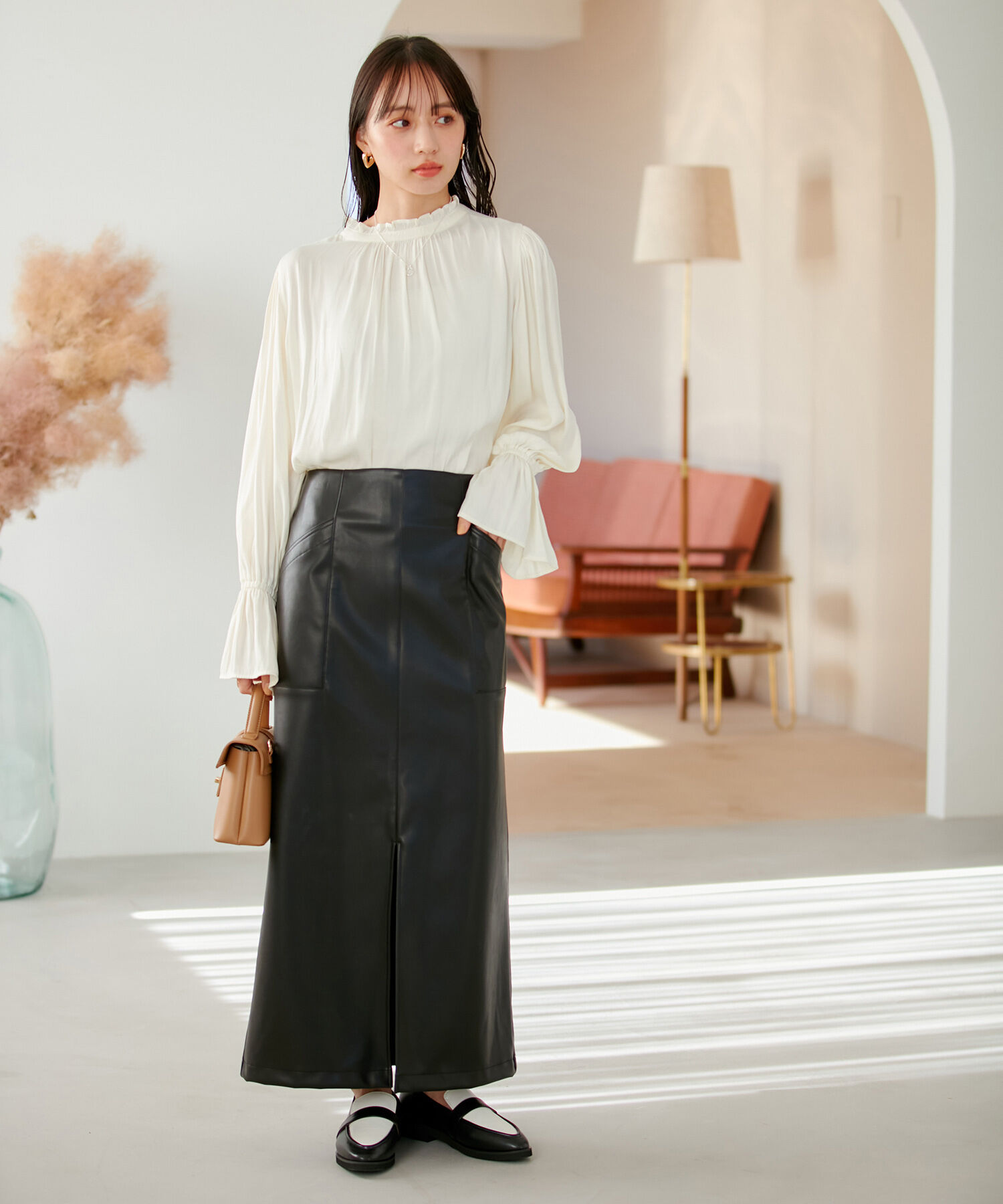 VIS「【前後2WAY】割繊ピンタックブラウス【洗える】」|シャツ・ブラウス|