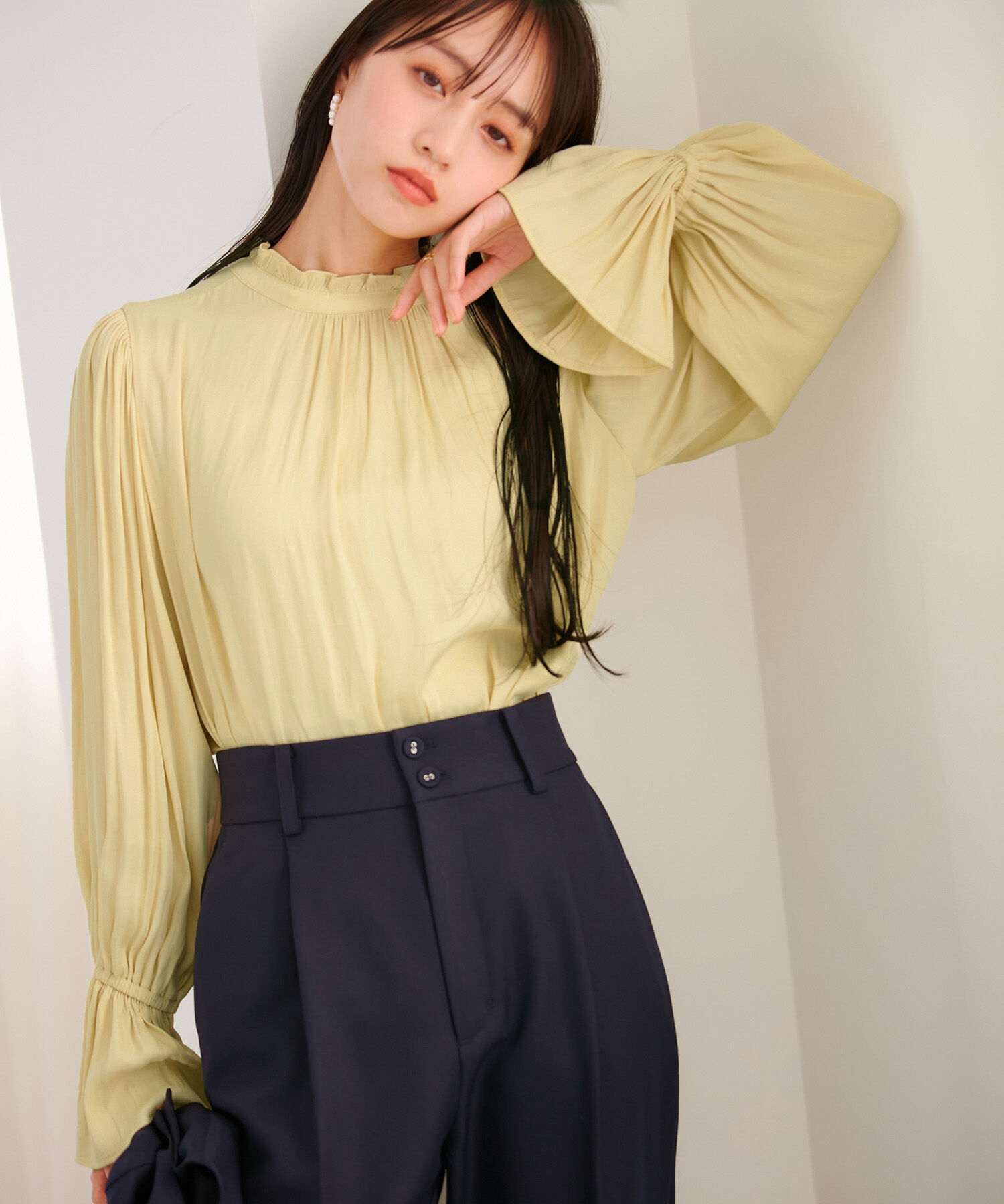 VIS「【前後2WAY】割繊ピンタックブラウス【洗える】」|シャツ・ブラウス|