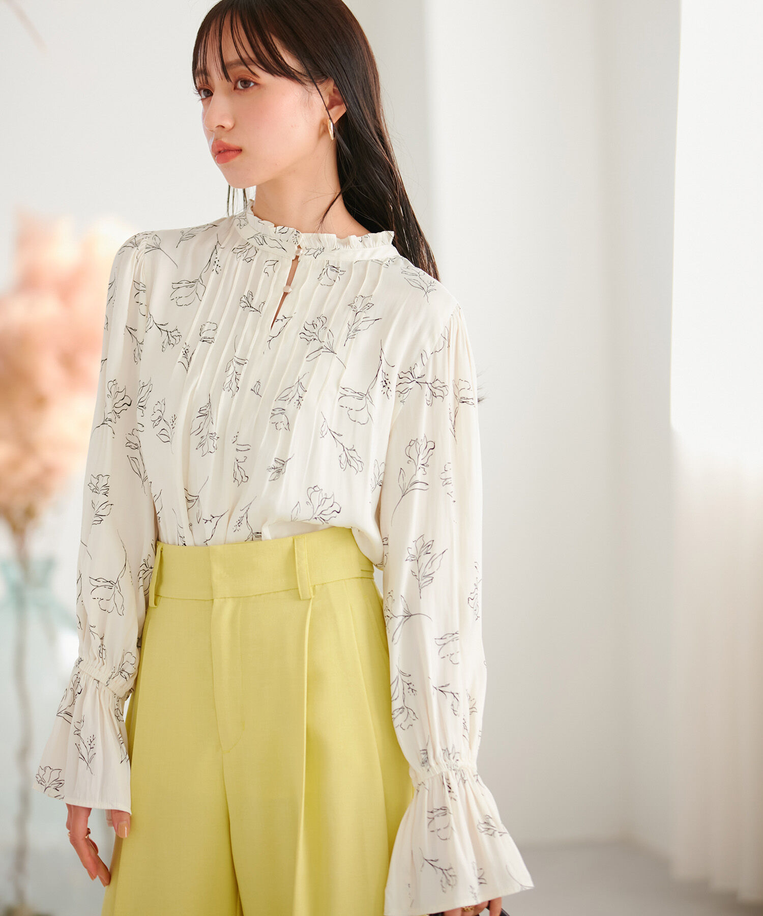 VIS「【前後2WAY】割繊ピンタックブラウス【洗える】」|シャツ・ブラウス|