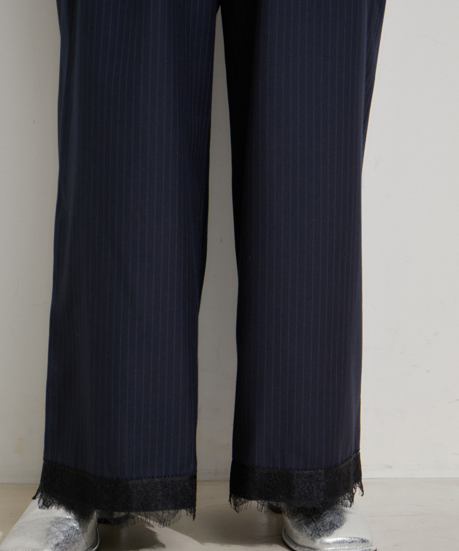 VIS「【VIS DRESS】ピンストライプレースオールインワン【洗える】」|オールインワン|