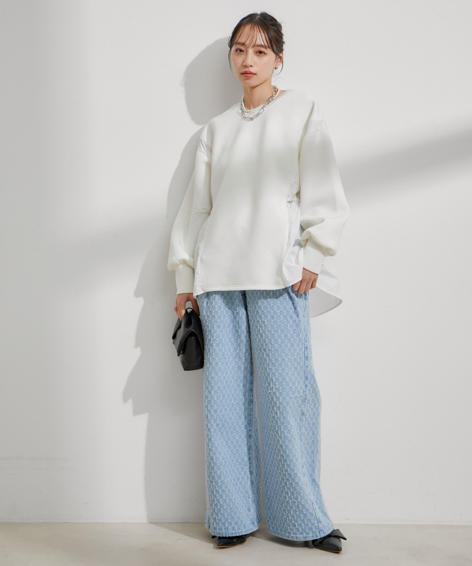 VIS「【スフレタッチシリーズ】ドロストドッキングチュニックプルオーバー」|その他|