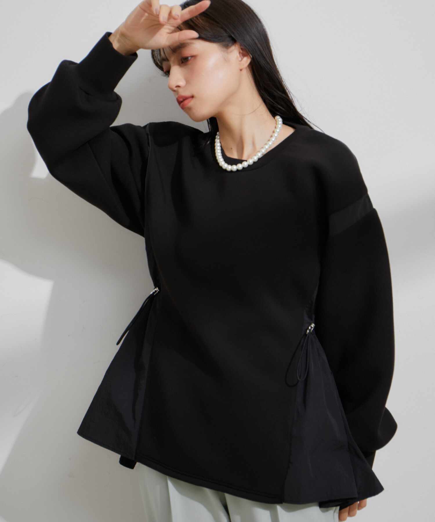 VIS「【スフレタッチシリーズ】ドロストドッキングチュニックプルオーバー」|その他|