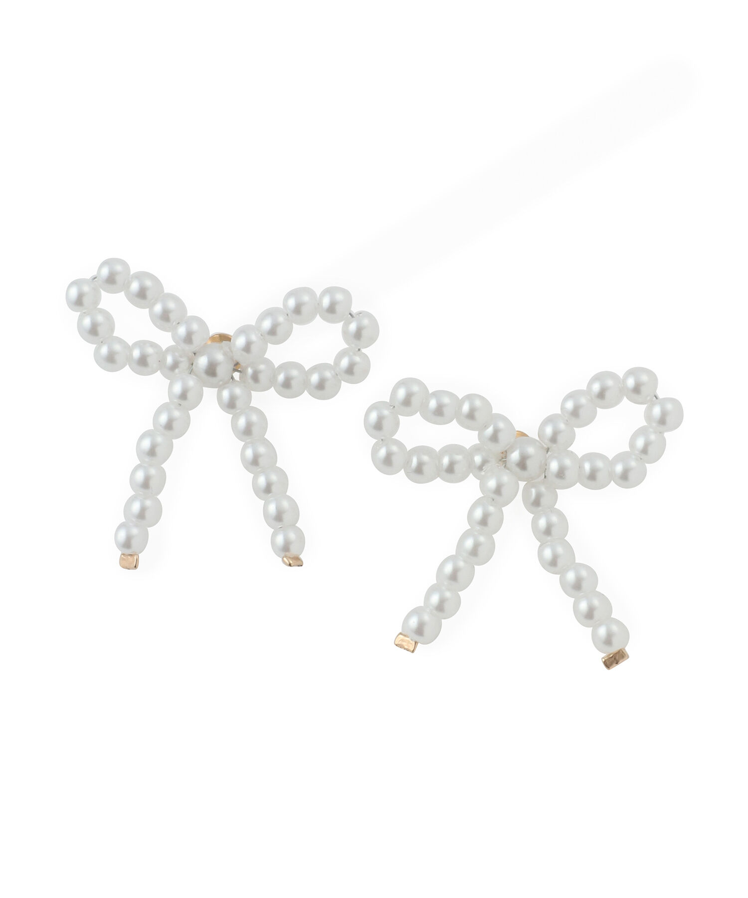 VIS「ビーズリボンピアス」|ピアス|ホワイト(10)