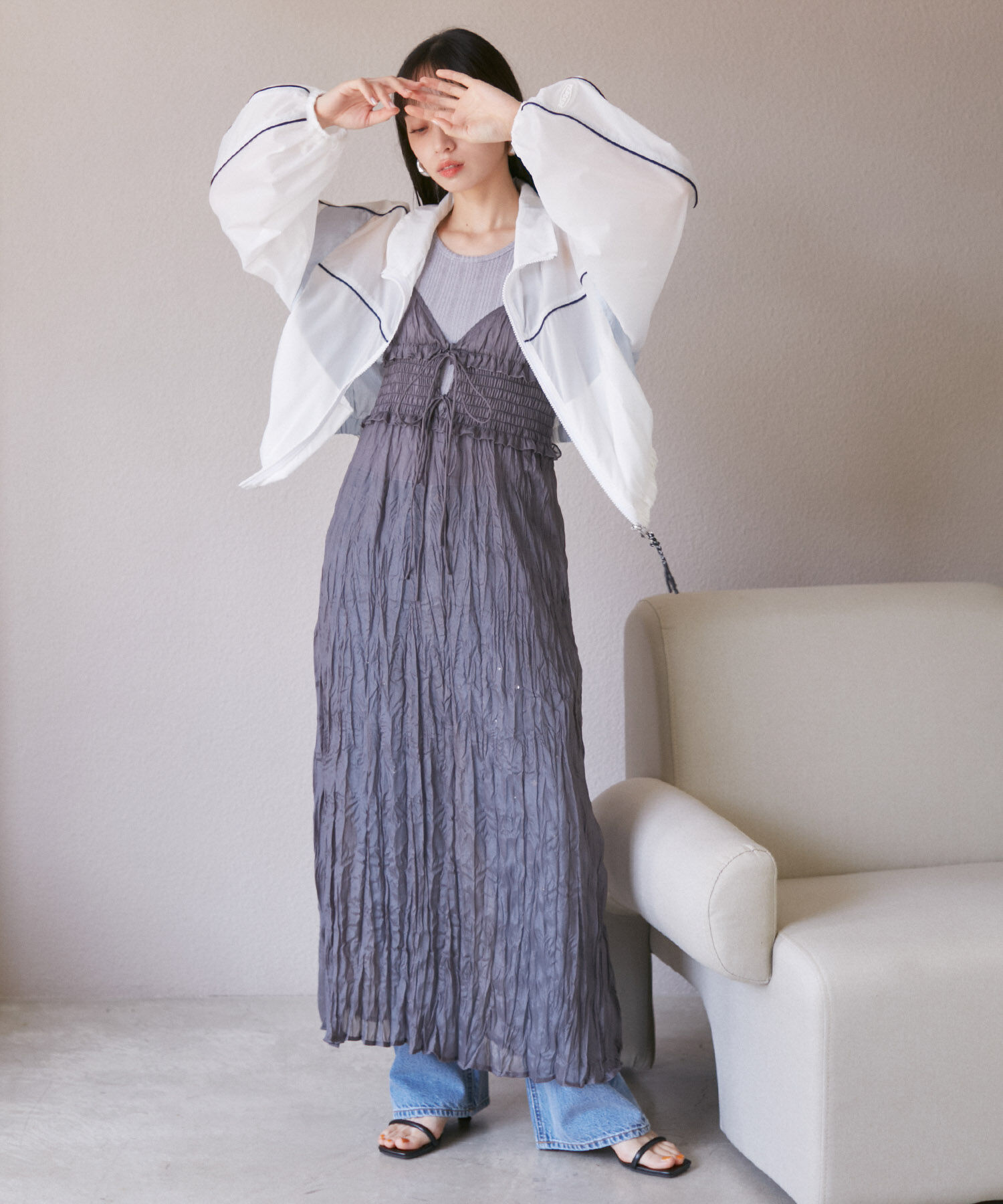 VIS「パイピングダブルジップシアートラックブルゾン」|ブルゾン・スタジャン|