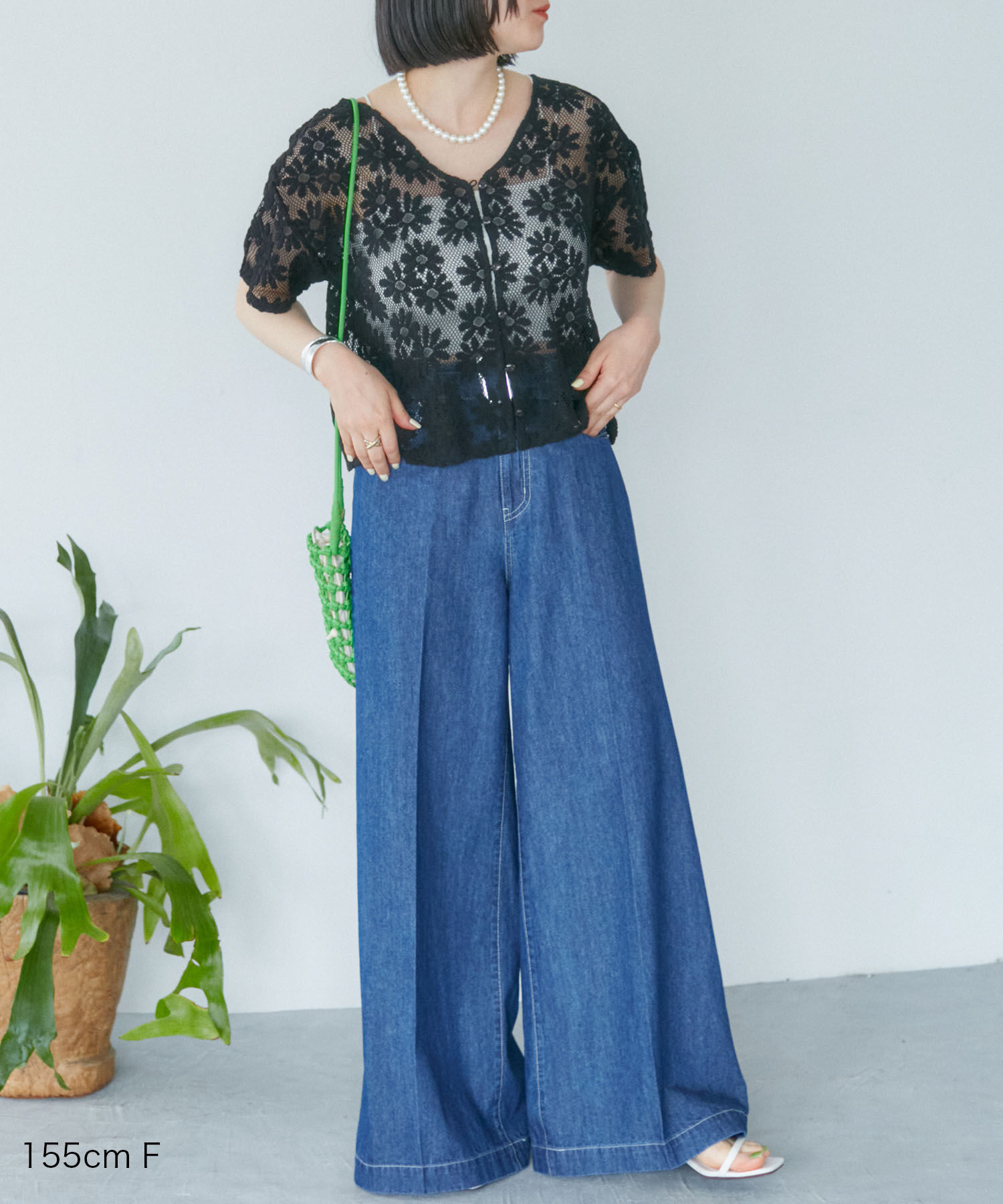 VIS「【前後2WAY】フラワーレースブラウス【洗える】」|シャツ・ブラウス|