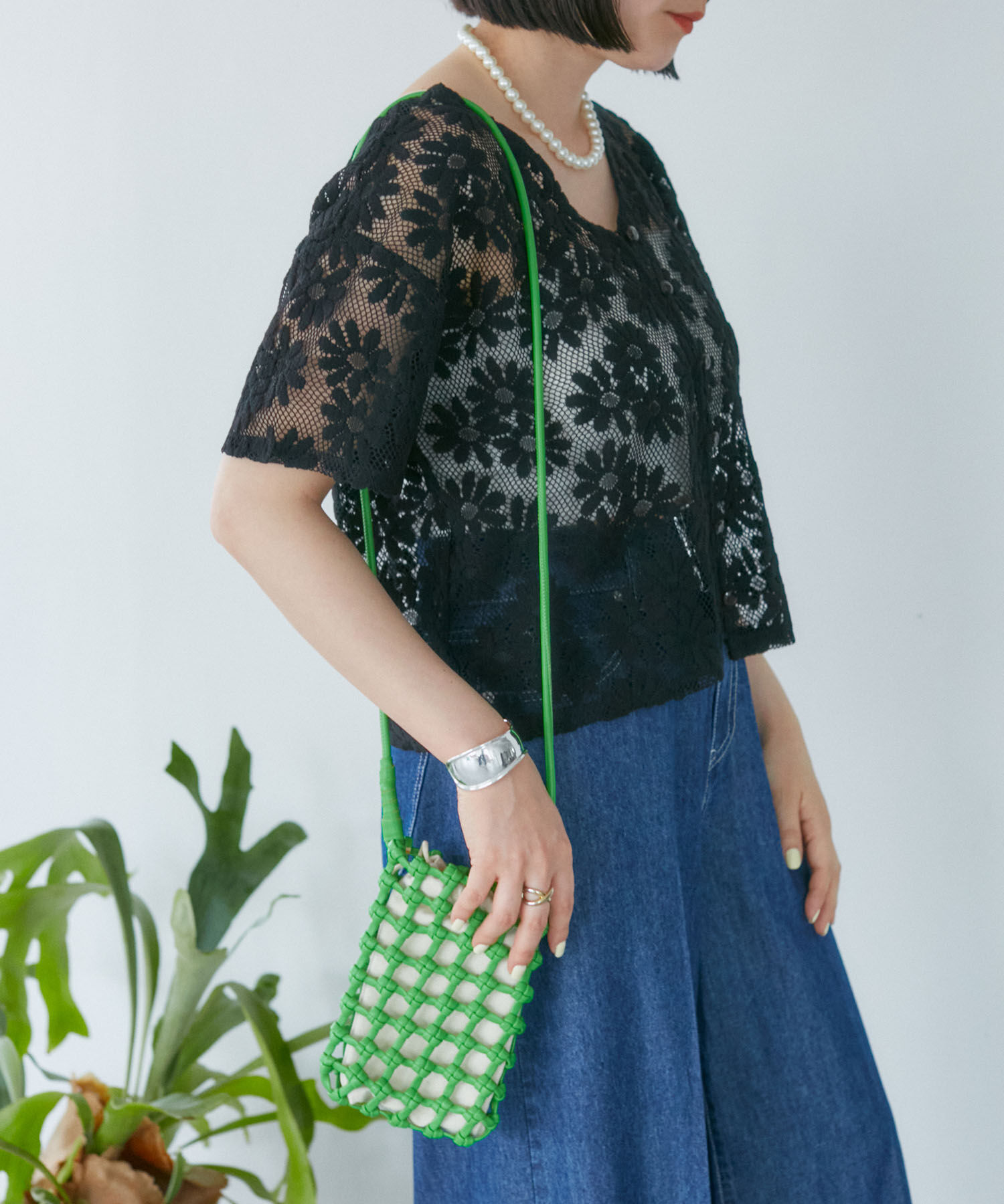 VIS「【前後2WAY】フラワーレースブラウス【洗える】」|シャツ・ブラウス|