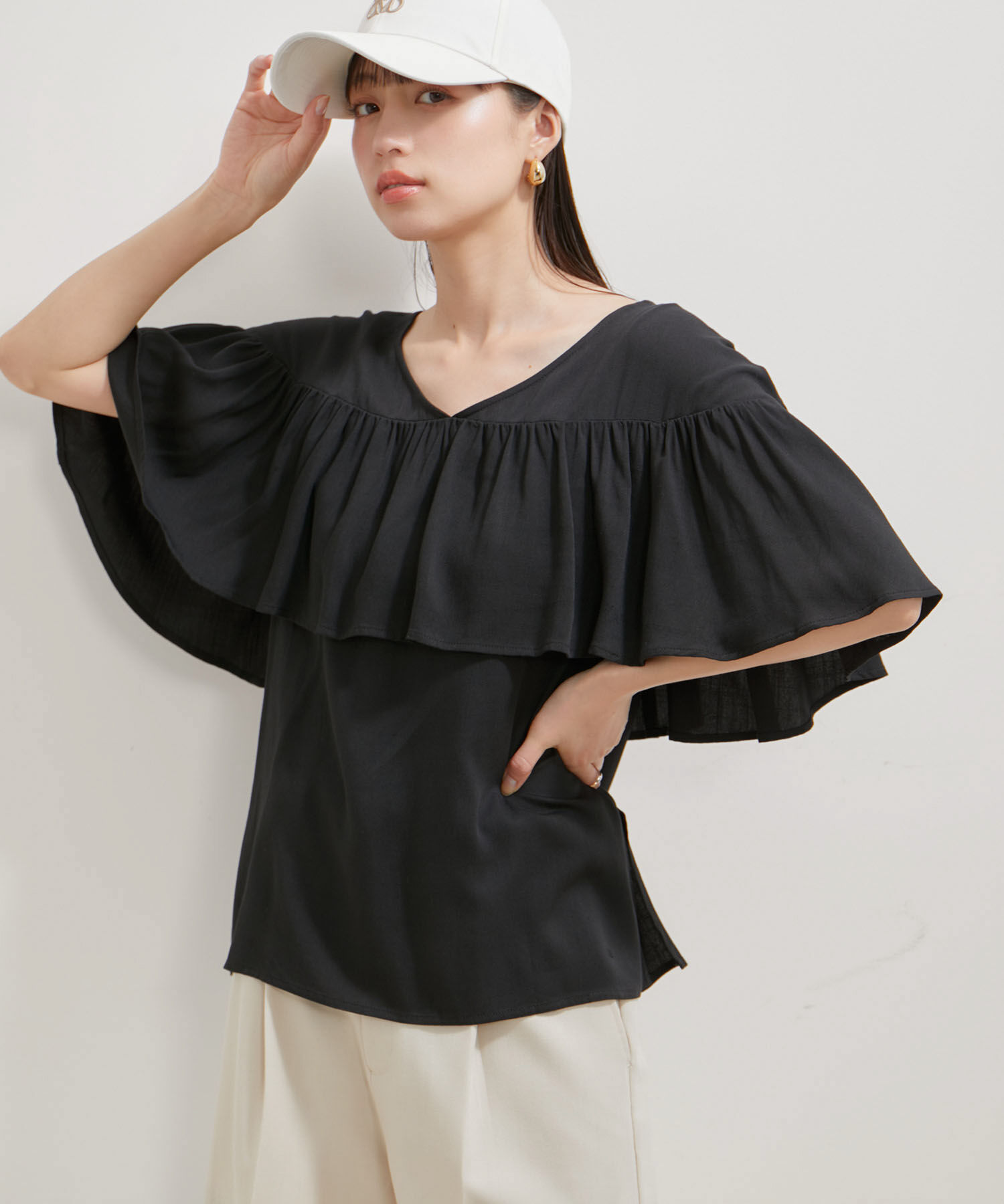 VIS「【前後2WAY】ラッフルブラウス」|シャツ・ブラウス|