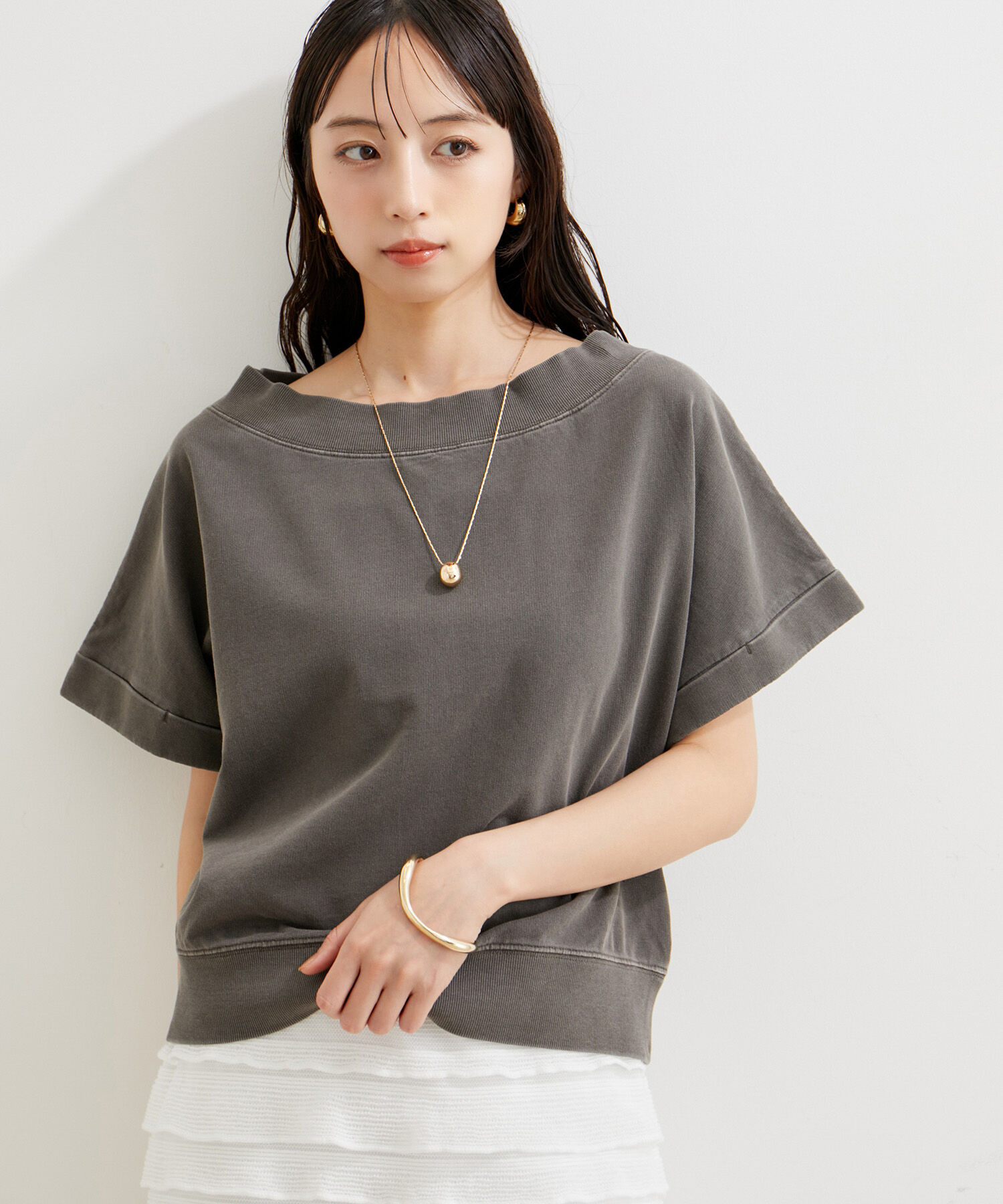 VIS「【洗える】ピグメント加工ワンショルプルオーバー」|Tシャツ・カットソー|