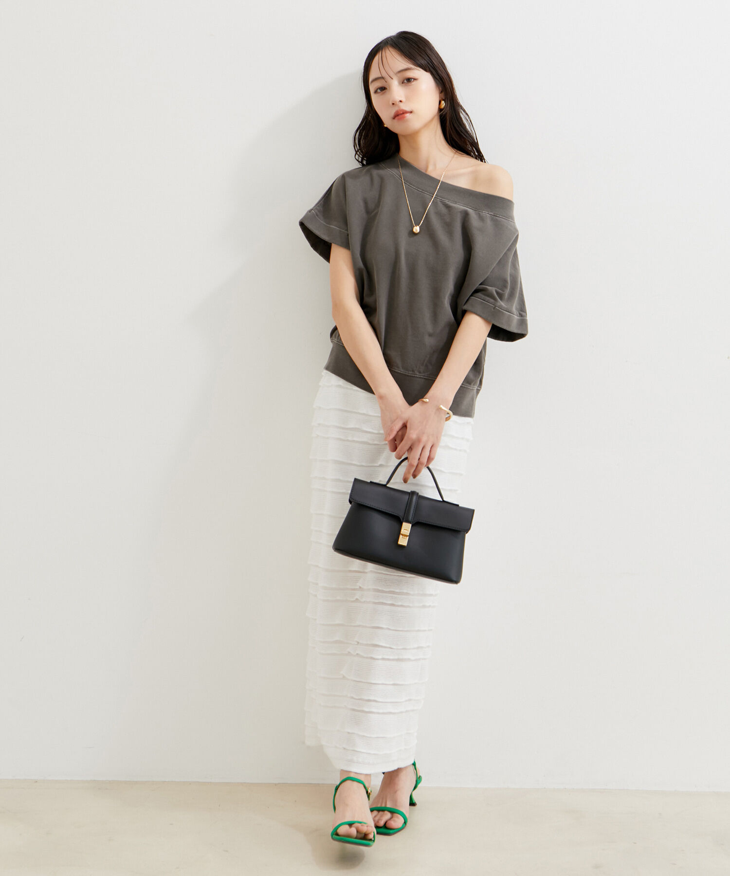 VIS「【洗える】ピグメント加工ワンショルプルオーバー」|Tシャツ・カットソー|