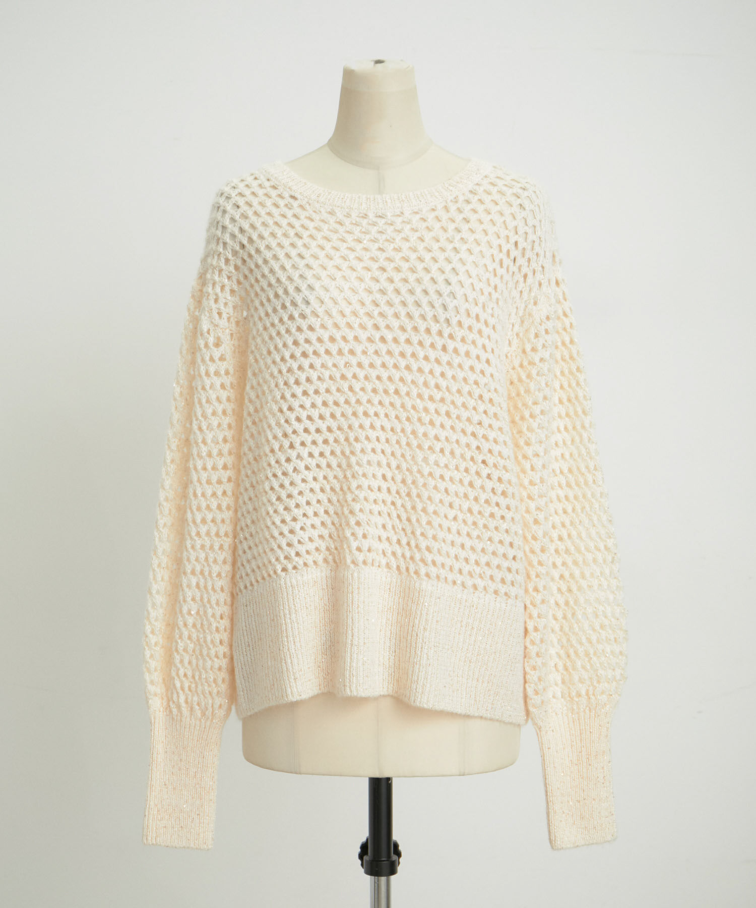 VIS「モヘアライクメッシュスパンコールニットプルオーバー」|ニット・セーター|