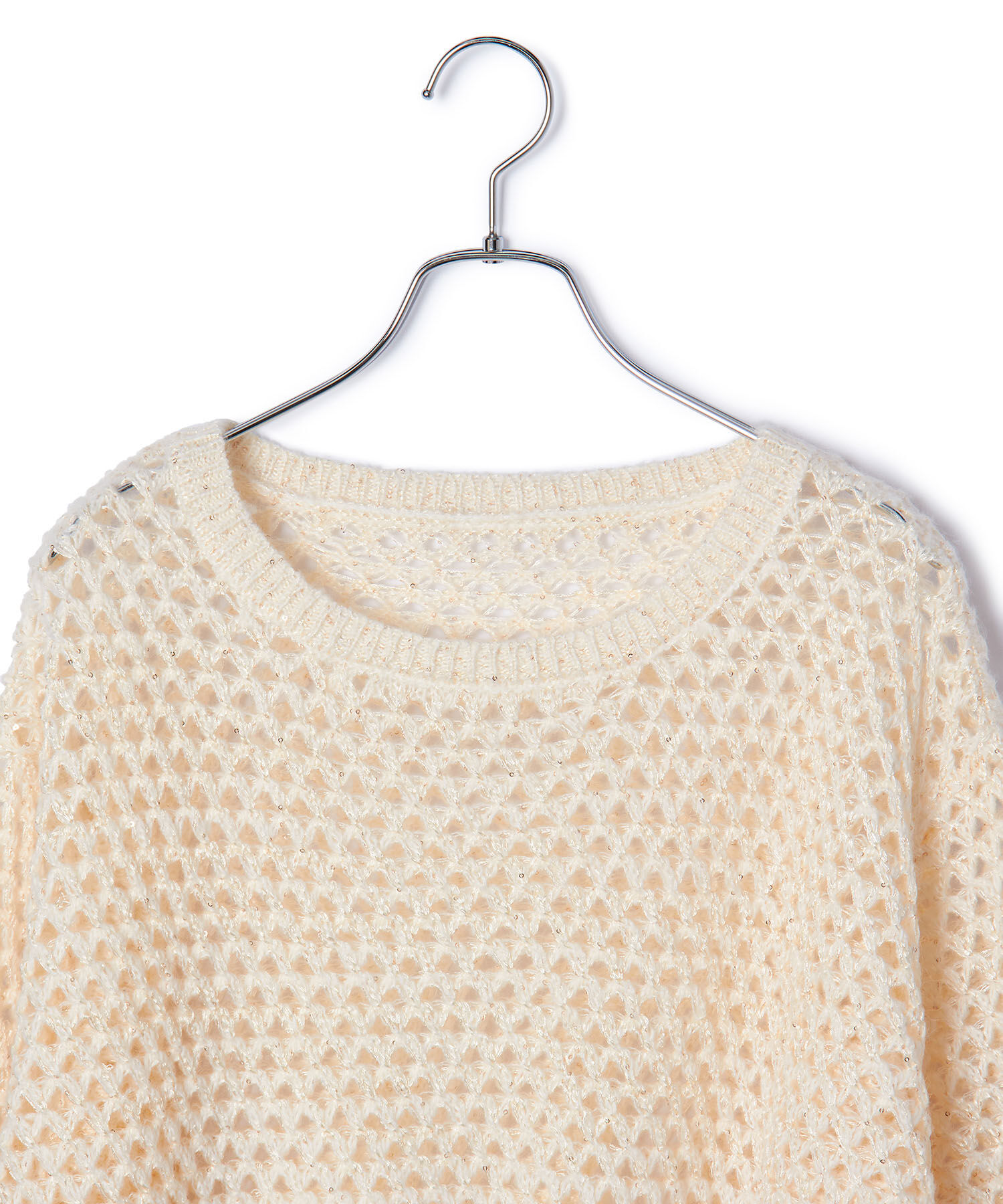 VIS「モヘアライクメッシュスパンコールニットプルオーバー」|ニット・セーター|