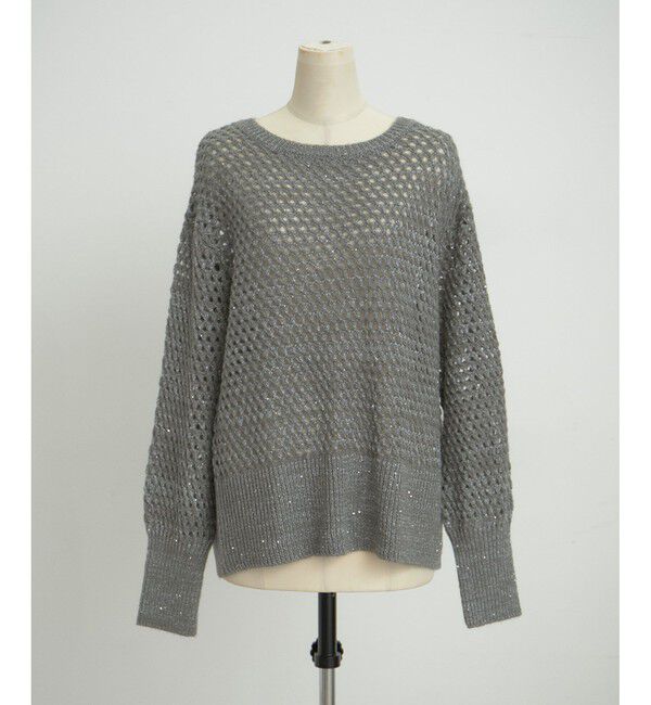 VIS「モヘアライクメッシュスパンコールニットプルオーバー」|ニット・セーター|