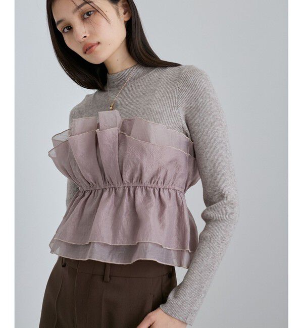 VIS「旬なレイヤードスタイルが叶う！ビスチェドッキングニット/洗える」|ニット・セーター|