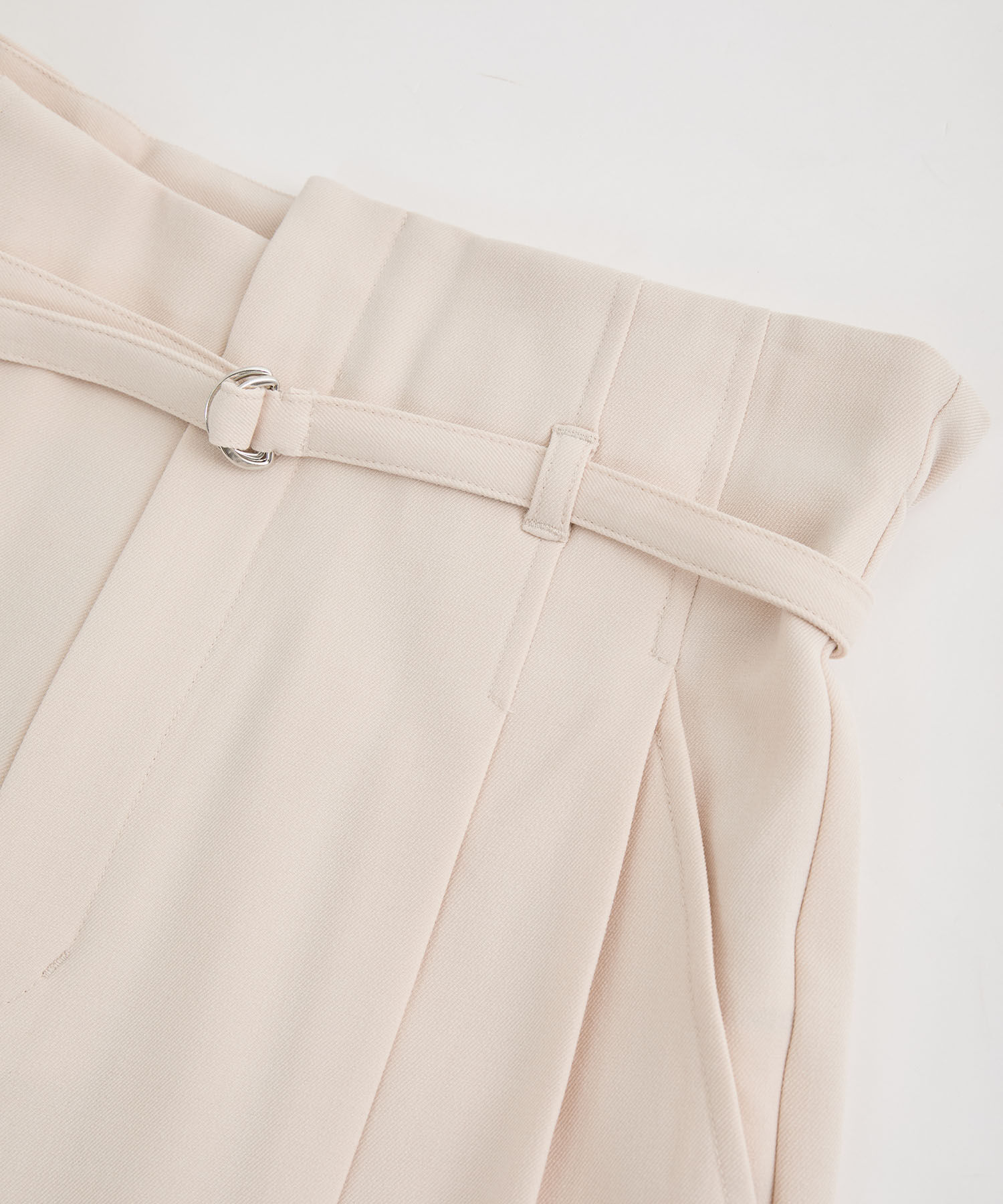 VIS「【美warm】ストレッチベルト付きハイウエストテーパードパンツ【アンチピリング/防シワ/洗える】」|チノ|