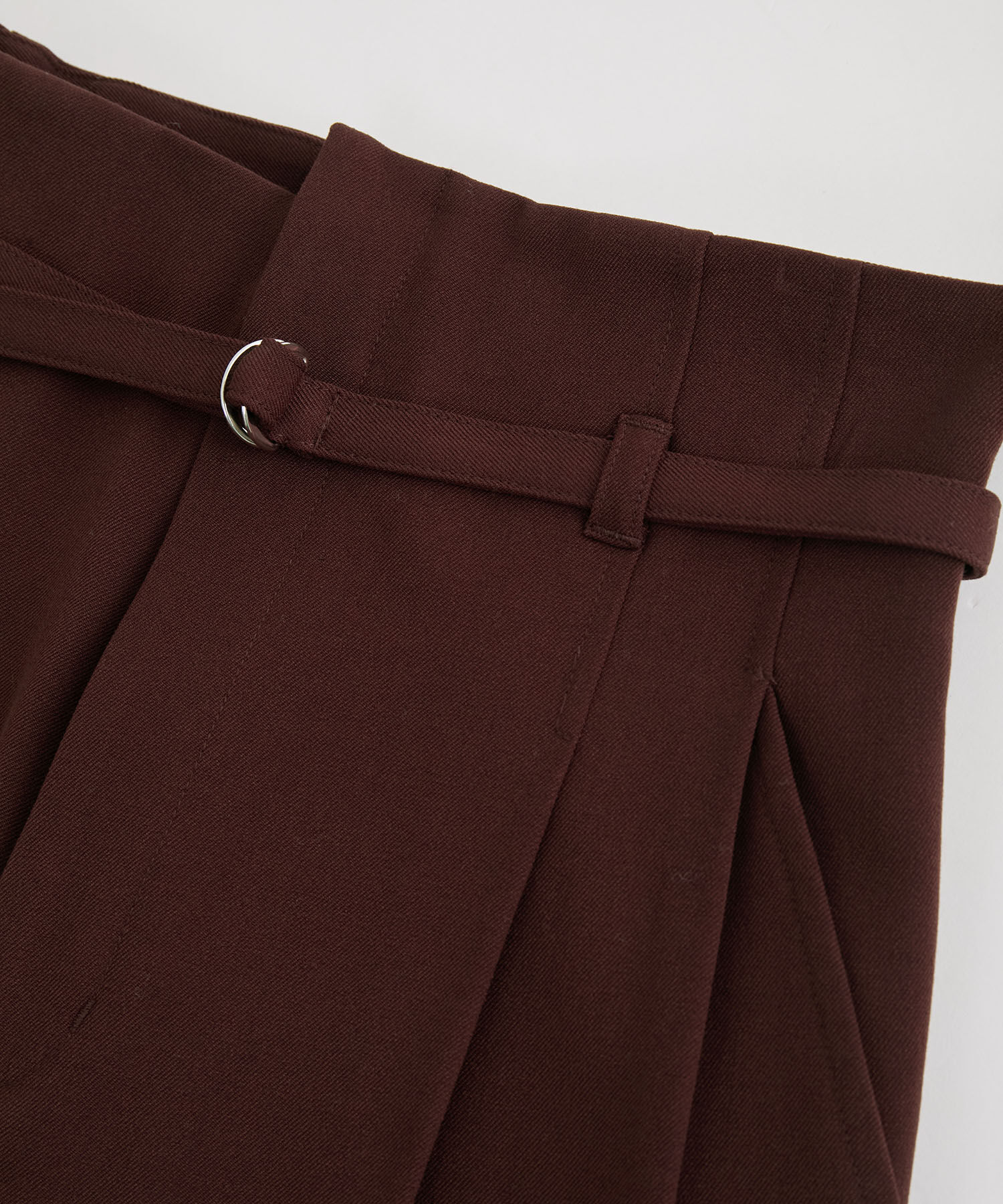 VIS「【美warm】ストレッチベルト付きハイウエストテーパードパンツ【アンチピリング/防シワ/洗える】」|チノ|