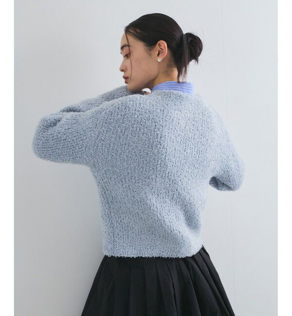 VIS「リボンヤーンジップリブネックカーディガン」|カーディガン|