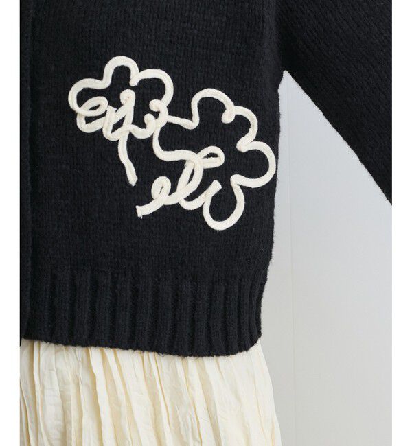 VIS「【WEB限定】刺繍フラワーカーディガン」|カーディガン|