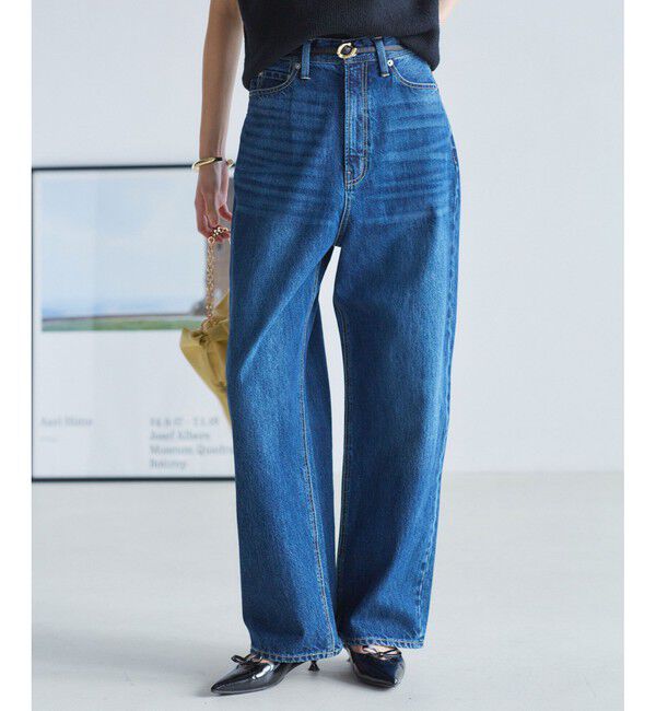 VIS「【洗える】ハイウエストルーズワイドデニム」|デニム|ブルーメイン