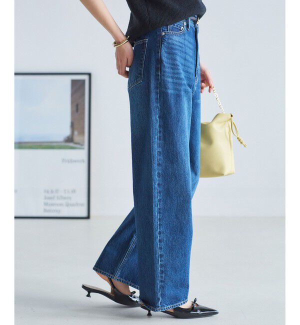 VIS「【洗える】ハイウエストルーズワイドデニム」|デニム|