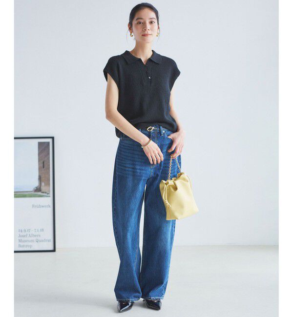 VIS「【洗える】ハイウエストルーズワイドデニム」|デニム|