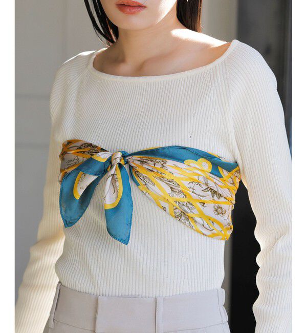 VIS「70&times;70フラワースカーフ」|バンダナ・スカーフ|グリーン(30)