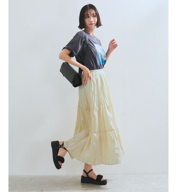 VIS「【洗える】ワッシャー加工スカート」|スカート|