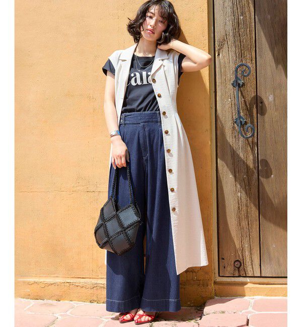 VIS「タックデザインリラックスデニムパンツ」|デニム|