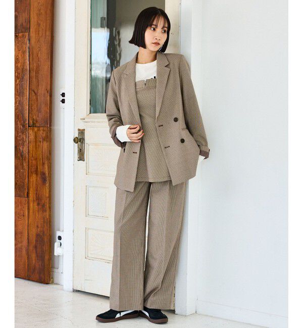 VIS「【美easy】ウーリッシュダブルブレストテーラードジャケット【セットアップ対応/洗える】」|テーラードジャケット|