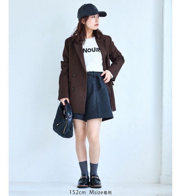 VIS「【美easy】ウーリッシュダブルブレストテーラードジャケット【セットアップ対応/洗える】」|テーラードジャケット|