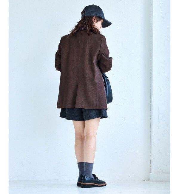 VIS「【美easy】ウーリッシュダブルブレストテーラードジャケット【セットアップ対応/洗える】」|テーラードジャケット|