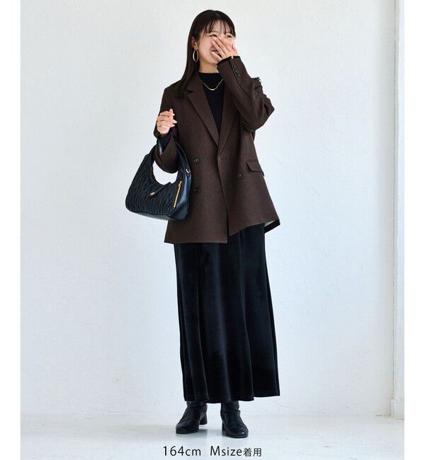 VIS「【美easy】ウーリッシュダブルブレストテーラードジャケット【セットアップ対応/洗える】」|テーラードジャケット|