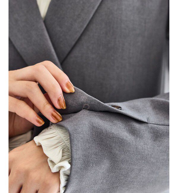 VIS「【美easy】ウーリッシュダブルブレストテーラードジャケット【セットアップ対応/洗える】」|テーラードジャケット|